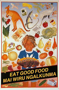 Leonie Lane: 'Eat Good Food', 1987, silkscreen print, 61.5 x 91.5 cm
