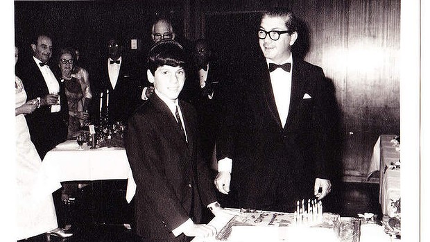  David Leser, aged 13 at his bar mitzvah in 1969 with his father Bernard. Photo: Courtesy of David Leser 