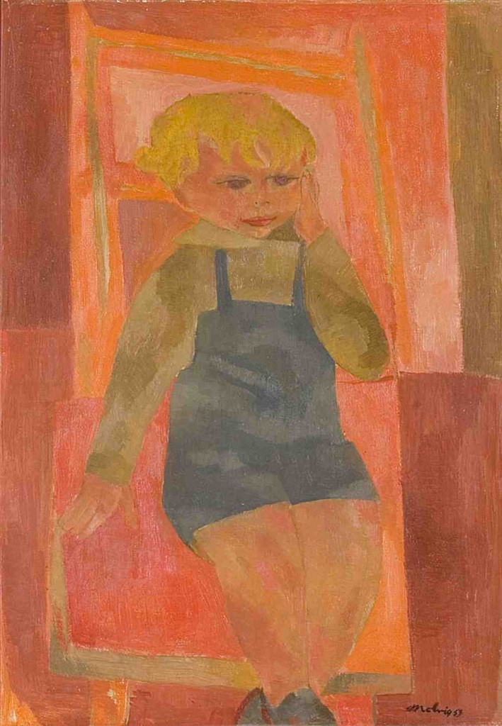 Jon Molvig: The Child 1953, oil on board 63 x 47.5 cm