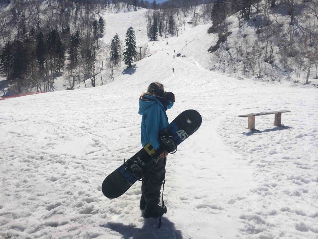 Salem Edwards with her board.