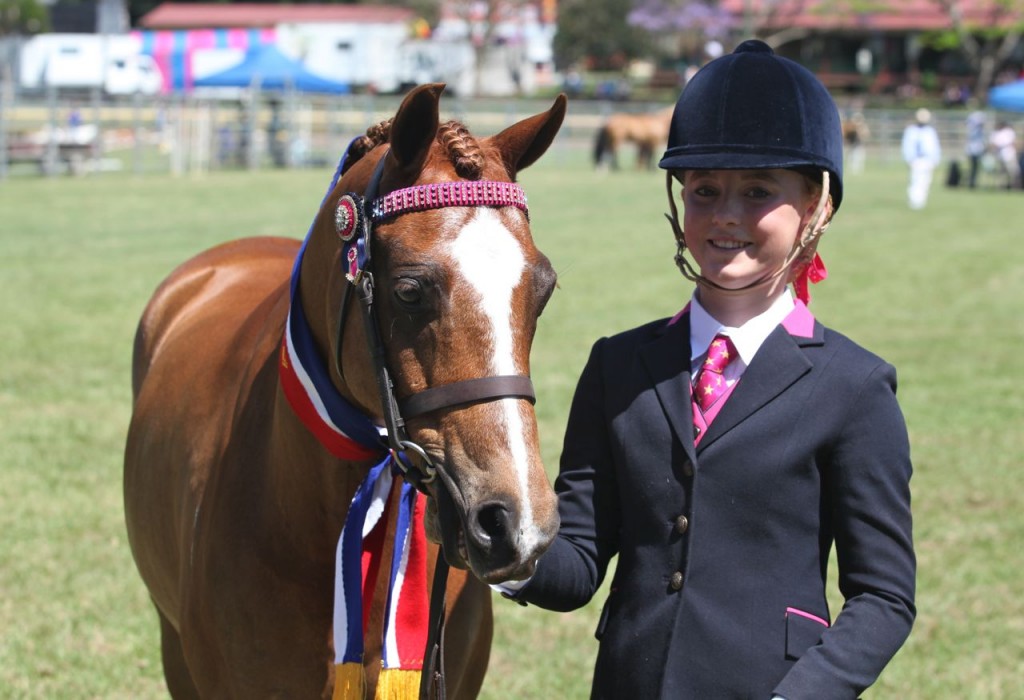 Local Byron Bay teenager Summer Chaseling, with her riding pony Jack - who later took out Supreme Led Champion of the 2014 Bangalow Show