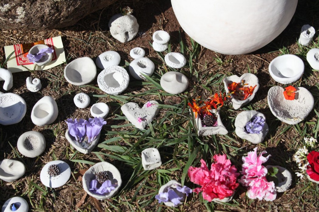 Tokens of love for those who have left our lives at the Crystal Castle Day of the Dead ceremony