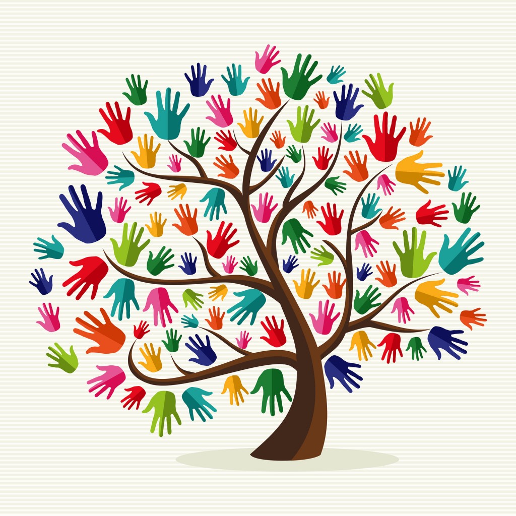 Colorful  Solidarity Hand Tree