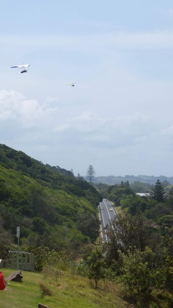 The world drops away as they take flight over Lennox Head.