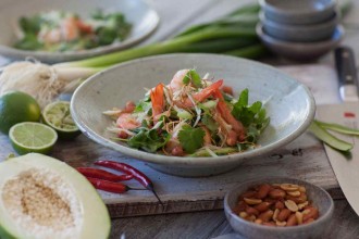 February favourite: Thai prawn salad with fragrant lime dressing.  Photograph Rodney Weidland