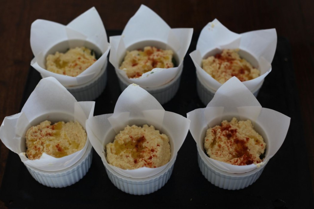 The herb ricottas ready to go into the oven at Victoria Cosford's Italian Cooking Course.