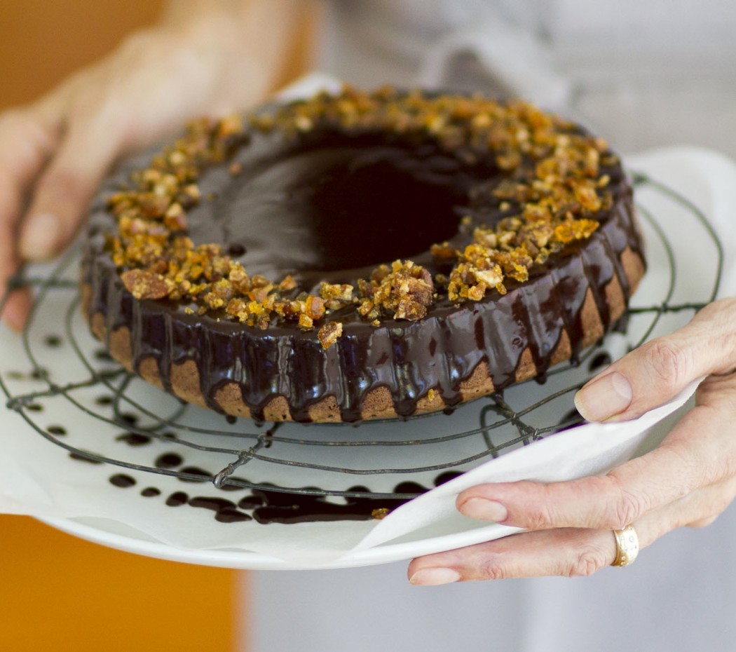 Belinda Jeffery's Flourless Almond, Apple and Chocolate Cake. Photograph: Rodney Weidland.