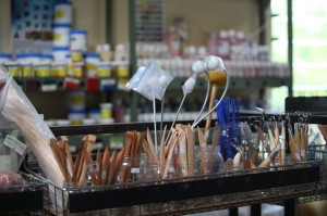 Tools of the trade at the Northern Rivers Pottery Supplies.