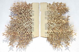 Sabine Brosche - 'Facing South'.  The artist reclaims old books.