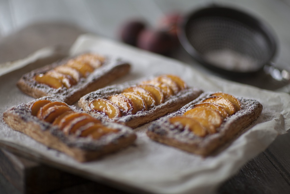 Summer Peach and Amaretti Tartlet.  Photo: Rodney Weidland.