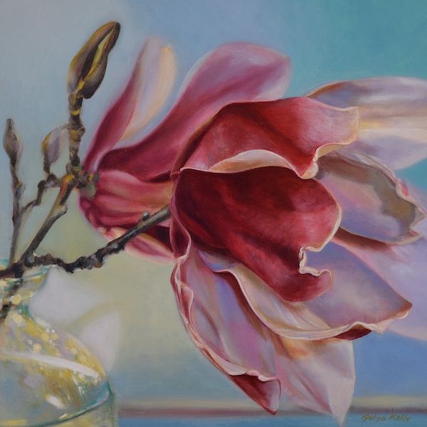 Gatya Kelly 'Magnolia Florentina'; oil on canvas, 45x45cm.