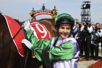 Michelle Payne after her historic win with Prince of Penzance