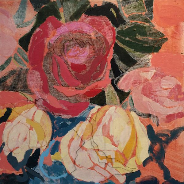 Sharon Whittle 'Summer'; mixed media on canvas, 50x50cm.