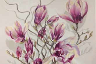 Gatya Kelly, 'Magnolia Florentina', detail, oil on canvas