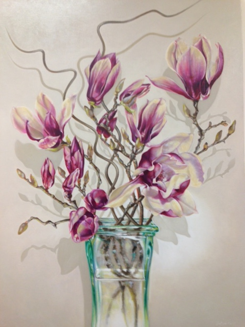 Gatya Kelly 'Magnolia Bella, oil on linen, 102 x 76cm.; oil on canvas