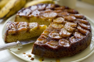 Deliciously moist banana cake.  Photography Rodney Weidland