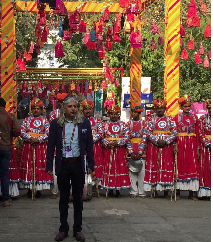 Sanjoy Roy, Festival Producer (of both the Zee Jaipur Literature Festival and Jaipur BookMark) greeting guests on day one.