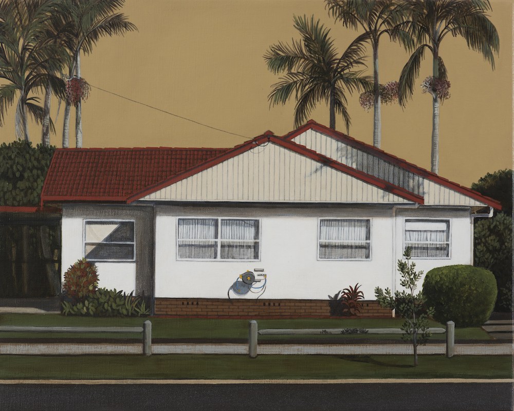 Robyn Sweaney: Oasis, acrylic on linen.  Winner of the 2016 Border prize.