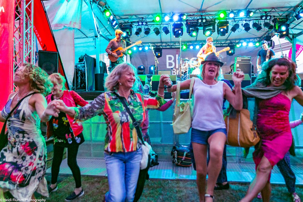 Flamboyant festival goers partied alongside one another to the Spanish fiesta vibes of Felicity Lawless.  Photo: Heidi Flumm