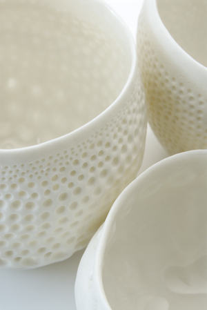 Vicki Grima's delicate pots.