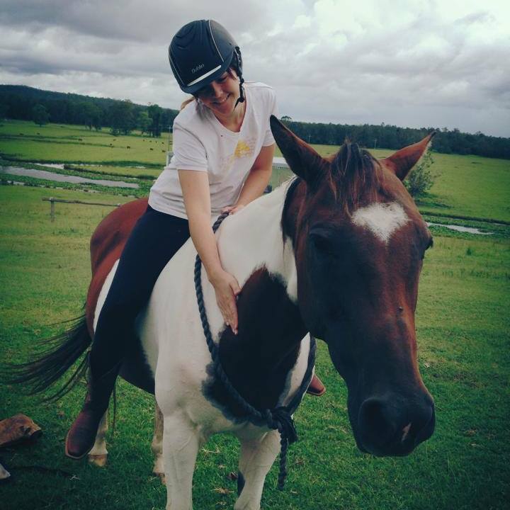 Anna practising her horsemanship skills with Amber.