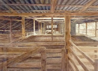 Christine Porter:  'Woolroom' 2016; watercolour, 74cmx54cm