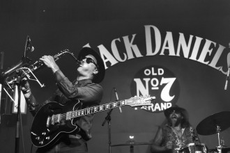 The Swamps Matthew Armitage and Matt Swan at the Jack Daniels stage